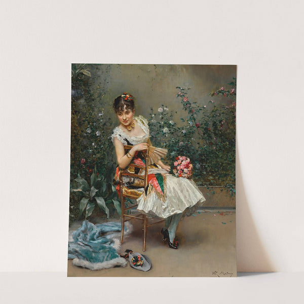 Aline with flowers by Raimundo de Madrazo y Garreta