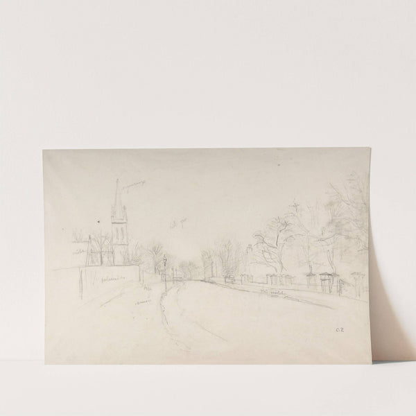 All Saints Church, Upper Norwood seen from the north side of Beulah Hill (19th century) by Camille Pissarro