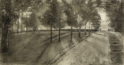Allée bordée d’arbres dans un parc (1947)