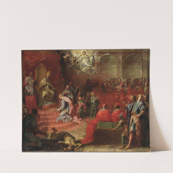 Allegori över drottning Kristinas underkastelse inför katolska kyrkan och påven Alexander VII by Angelo Trevisani
