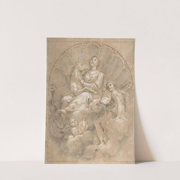 Allegorical Figure of Purity with a Unicorn by Marcantonio Franceschini