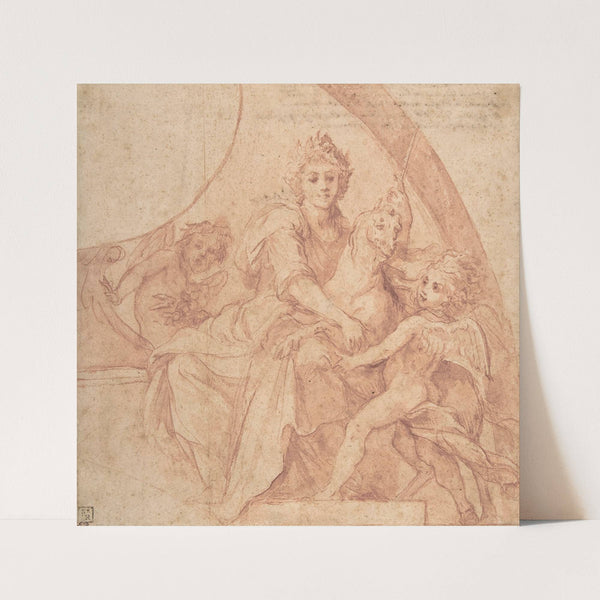 Allegorical Figure of Purity with a Unicorn and Two Putti (1642) by Baldassarre Franceschini