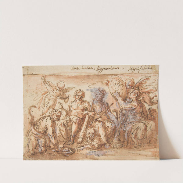 Allegorical Figures; Force, Hercules Strangling the Hydra, Plenty, and Fame by Bernardino Rodriguez