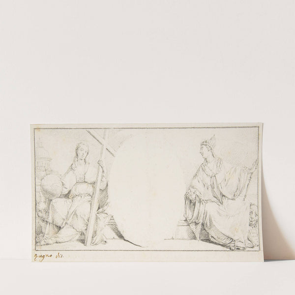 Allegorical Figures of Religion and Venice Flanking an Empty Cartouche (1709–87) by Francesco Zugno