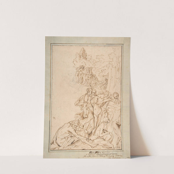Allegorical Figures on Mount Parnassus; Study for the etching Triumph of Painting by Pietro Testa