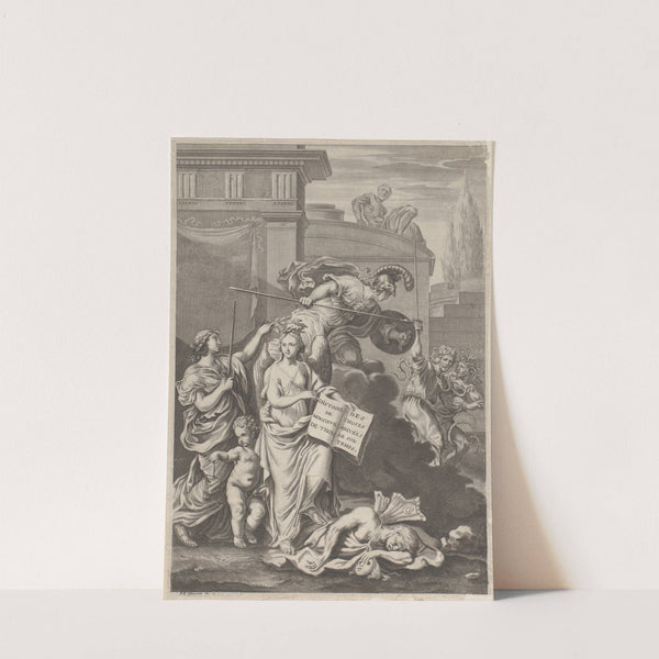 Allegorical representation with a genie surrounded by mythological figures by François Chauveau