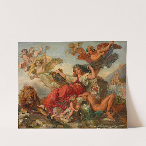 Allegorie auf die Stadterweiterung (Skizze zu einem Deckenbild im Neuen Rathaus) by August Eisenmenger