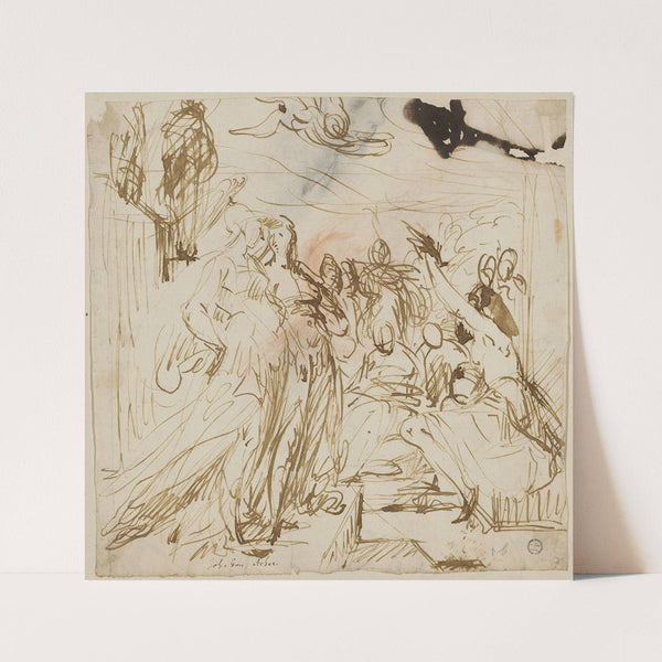 Allegorie der Malerei. Minerva führt die Malerei in den Kreis der Musen ein by Hans von Aachen