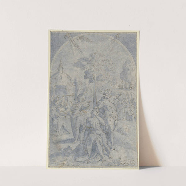 Allegorie, eine Art christlicher Herkules auf dem Scheideweg by Hans Rottenhammer