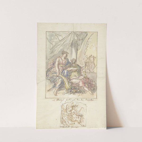 Allegorie op het matig gebruik van de Overvloed en een allegorie van het Vrolijk Genoegen (1677 - 1755) by Elias van Nijmegen