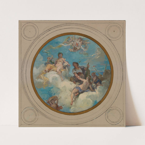 Allégories du canal de l’Ourcq, du Travail et de la Navigation by Henri Leopold Lévy