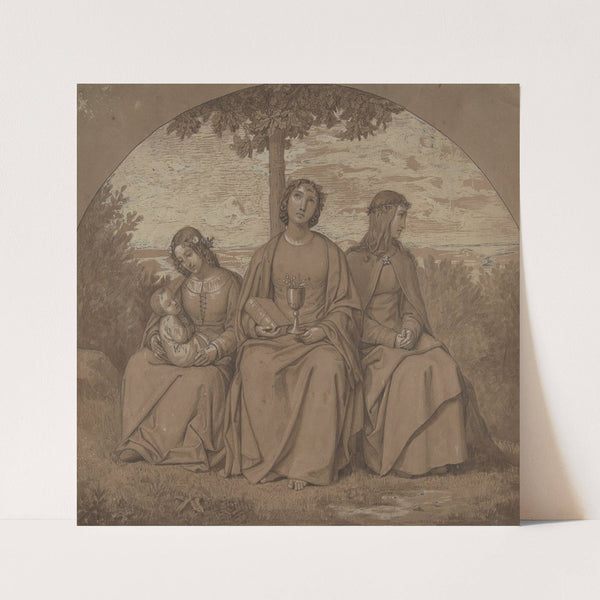 Allegories of Faith, Hope, and Charity (1819) by Heinrich Maria Von Hess