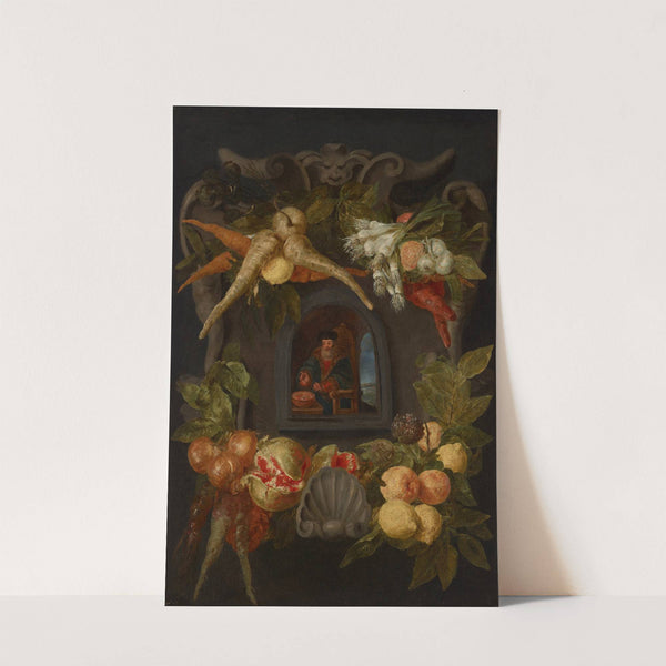 Allegories of the Four Seasons surrounded by garlands of seasonal flowers and fruits 1 by Jan Fyt