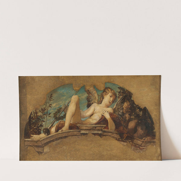 Allegorische Darstellung eines liegenden Knaben (1884-1885) by Ernst Klimt