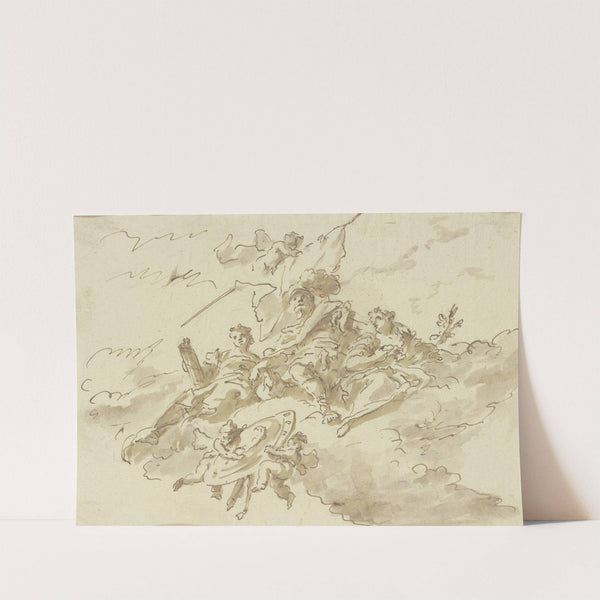 Allegorische Figurengruppe auf Wolken. by Gaspare Diziani