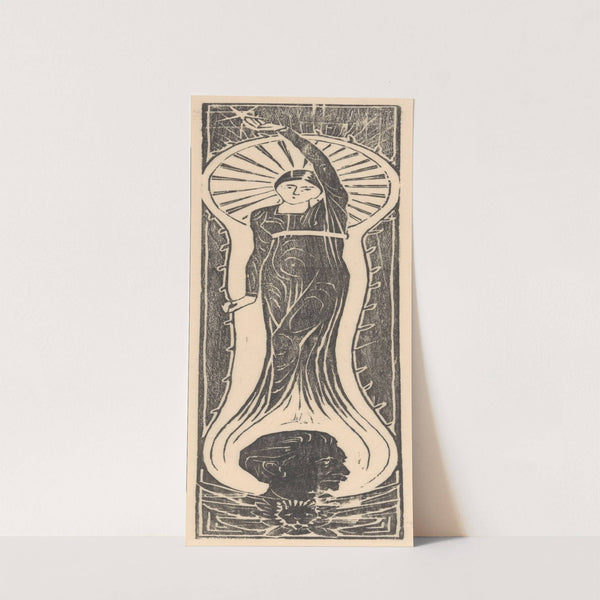 Allegorische figuur met portret van Multatuli by Mathieu Lauweriks