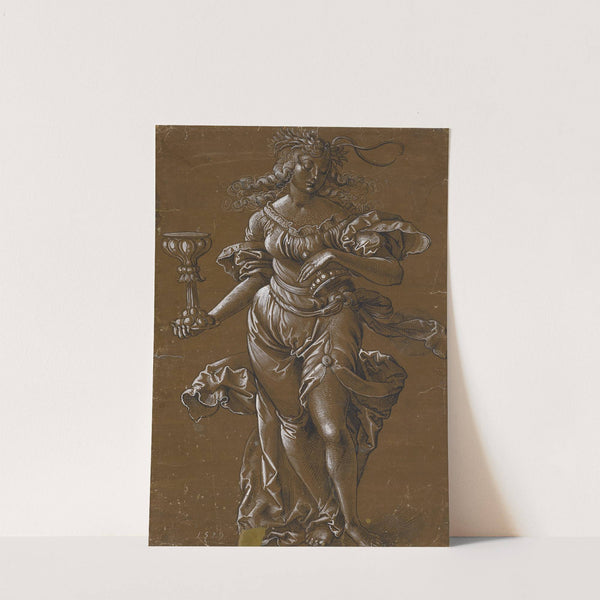 Allegorische Frauengestalt, einen Pokal haltend (Fortuna) (1519) by Hans Baldung