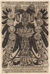 Allegorischer Reichsadler des Konrad Celtis mit den Künsten, dem Musenbrunnen und dem Urteil des Paris