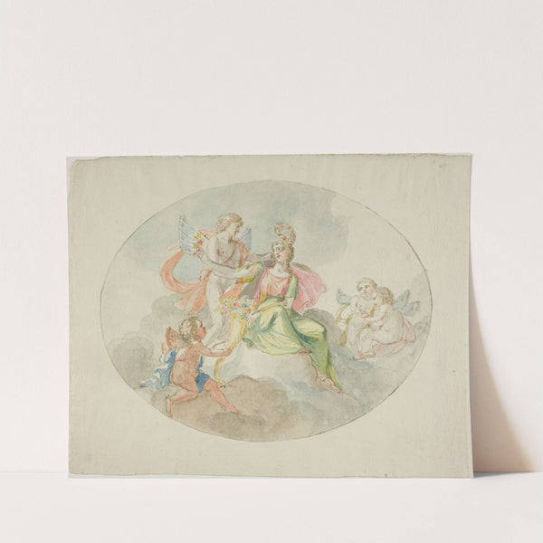 Allegory of Abundance (Sketch for a Ceiling Painting) by Domenico Pozzi