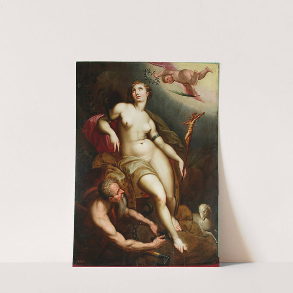 Allegory of Christian patience with Chronos breaking the chains by Jacob De Backer