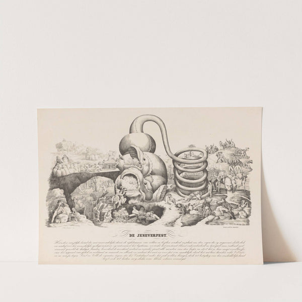 Allegory of distilling and drinking gin by Adrianus Martinus de Ruyter