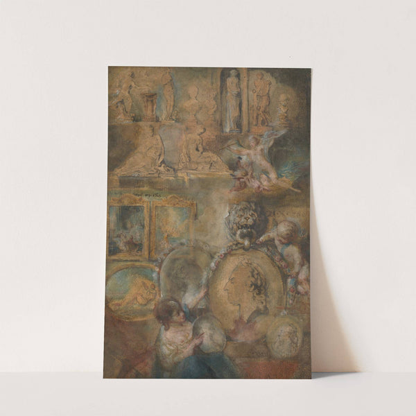 Allegory of Louis XV as Patron of the Arts with Paintings and Sculpture from the Salon of 1769 (ca. 1769) by Gabriel de Saint-Aubin