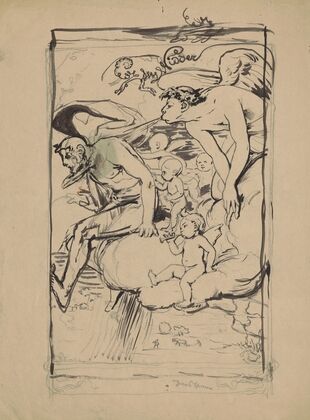 Allegory of March. Design for a calendar illustration