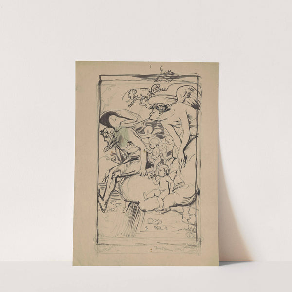 Allegory of March. Design for a calendar illustration by Hans Thoma