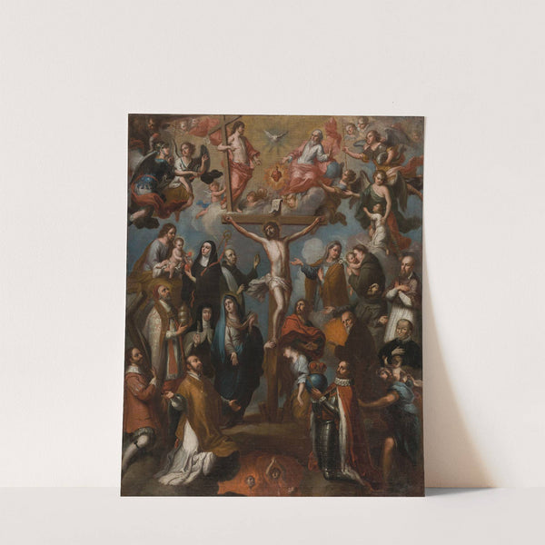 Allegory of the Crucifixion with Jesuit Saints (Alegoría de la crucifixión con santos jesuitas) by Francisco Antonio Vallejo