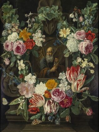 Allegory of Time in the wreath of flowers — size preview