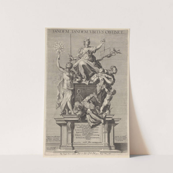 Allegory of Virtue with Justice (Justitia) flanked by Time (Tempus) and Charity (Caritas) (1603) by Lucas Kilian