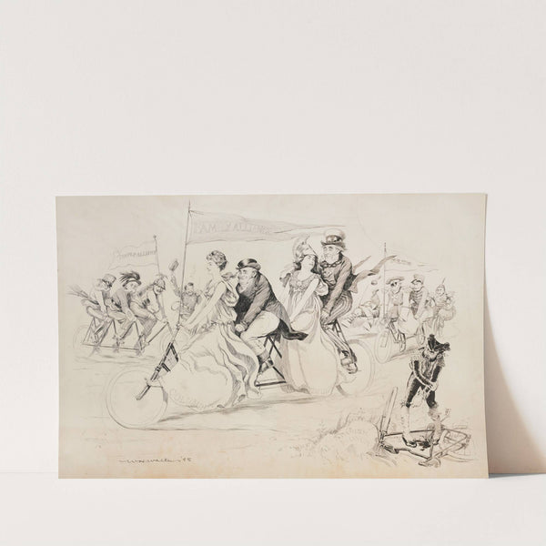 Alliances represented by multi-person bikes (1898) by William Henry Walker