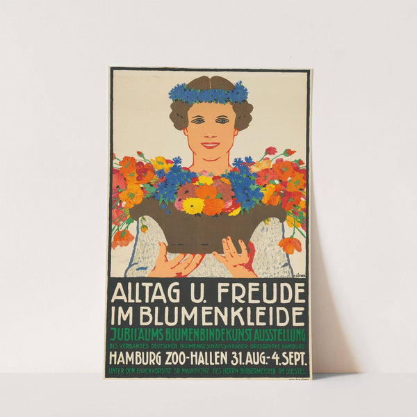 Alltag und Freude im Blumenkleide Jubiläums Blumenbindekunstausstellung. Ausstellung Hamburg Zoo-Hallen (1914) by Carl Löther