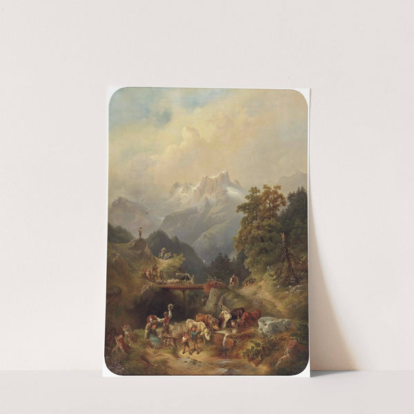 Almabtrieb im Hochgebirge by Rudolf Swoboda