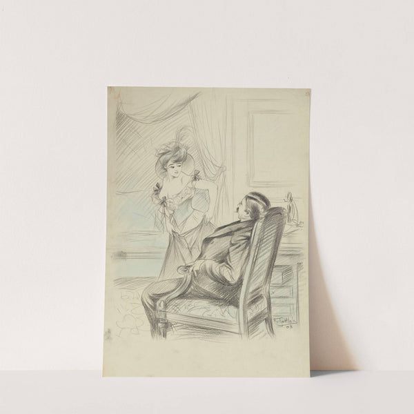 alors tu me fais venir ici pour parler politique – C’est plus fort que moi, en te contemplant je pense au ballotage (1908) by Fernand Louis Gottlob