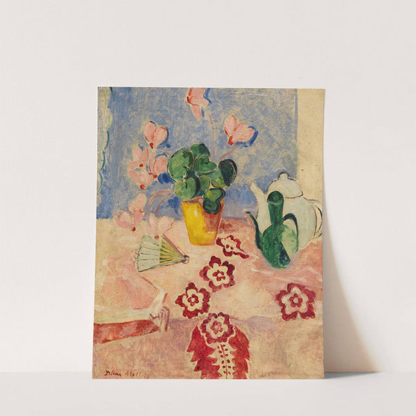 Alpenveilchenstilleben mit zwei Kannen (1942) by Oskar Moll