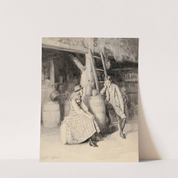 Alphonse and Cherry in the Barn (1891) by Alice Barber Stephens