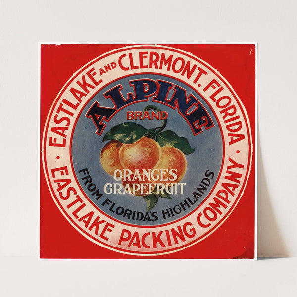Alpine Brand Oranges and Grapefruits Label (1930-1950)