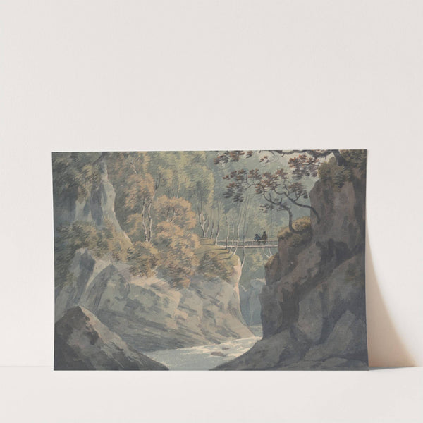 Alpine Bridge and Woodland Scenery near Pistil y Maw by John Warwick Smith