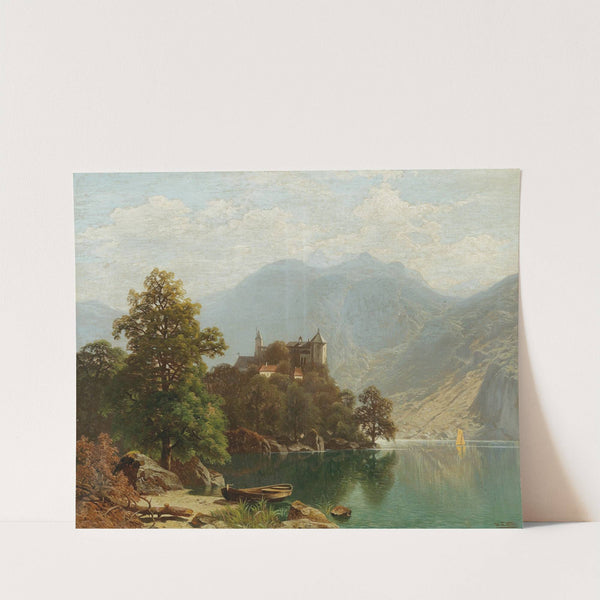 Alpine Lake Scene by Theodor Nocken