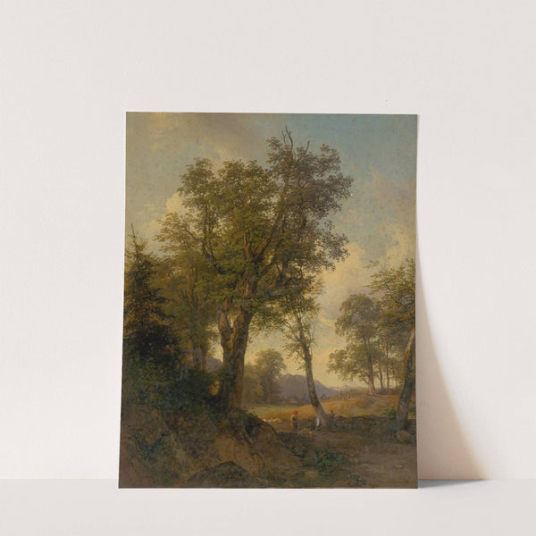 Alpine Landscape with Trees in the Foreground by Josef Höger