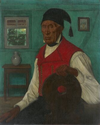 Alsatian Farmer Wearing a Red Waistcoat