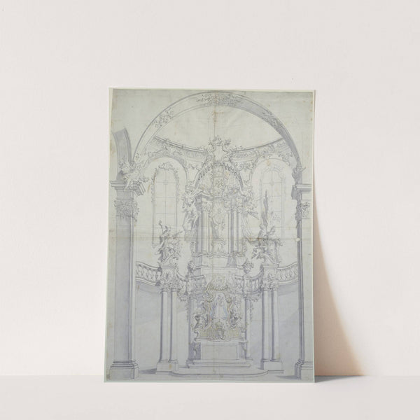Altarentwurf hinter Säulenbogen (Hochaltar in Andechs) by Johann Baptist Zimmermann