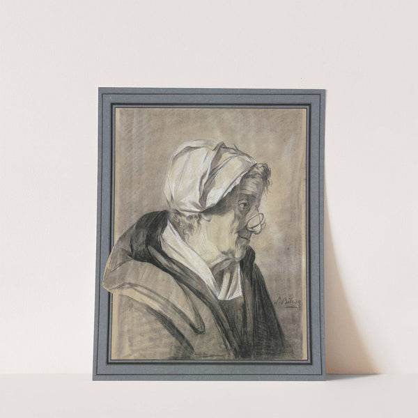 Alte Frau im Profil, nach rechts schauend by Louis-Marc-Antoine Bilcoq