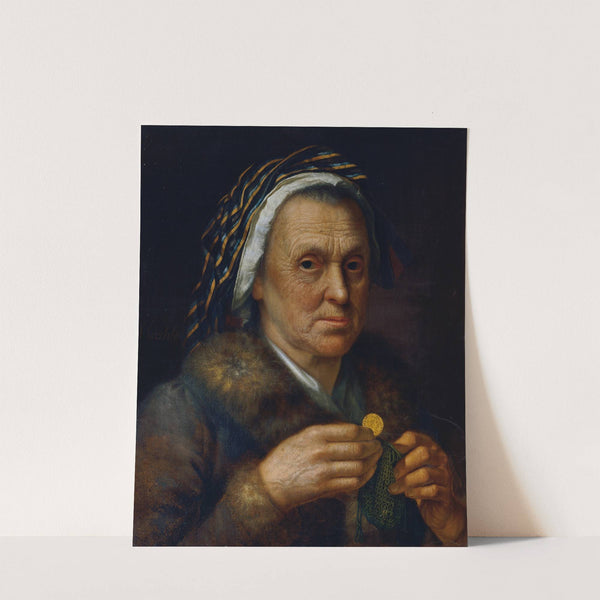 Alte Frau mit einem Dukaten by Johann Baptist Höchle