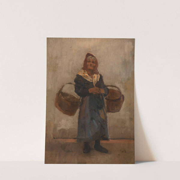 Alte Frau mit Körben (Venezianische Händlerin) by Cecil van Haanen