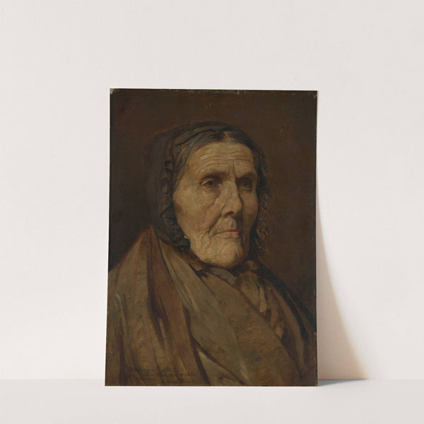 Alte Frau mit schwarzer Haube by Eduard Hunziker