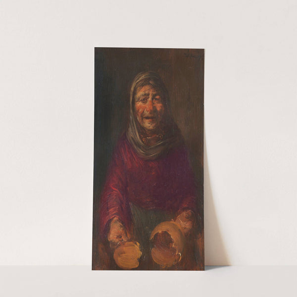 Alte Frau mit zerbrochenem Krug by Wilhelm Busch