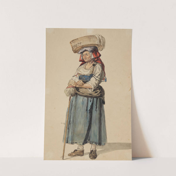 Alte Italienerin mit Kopflast by Johann Baptist Kirner