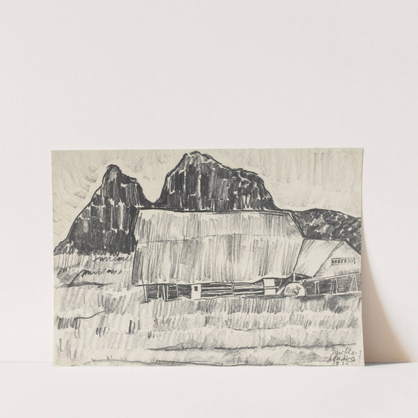 Alte Mühle mit Berg by Anton Emanuel Peschka